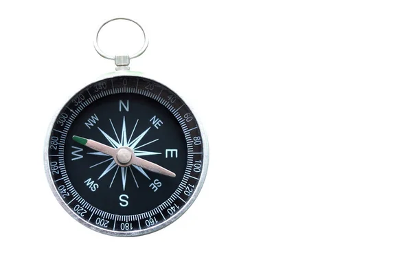 Kulatý Kompas Izolovaný Bílém Pozadí Pro Abstraktní Obraz Místem Pro — Stock fotografie