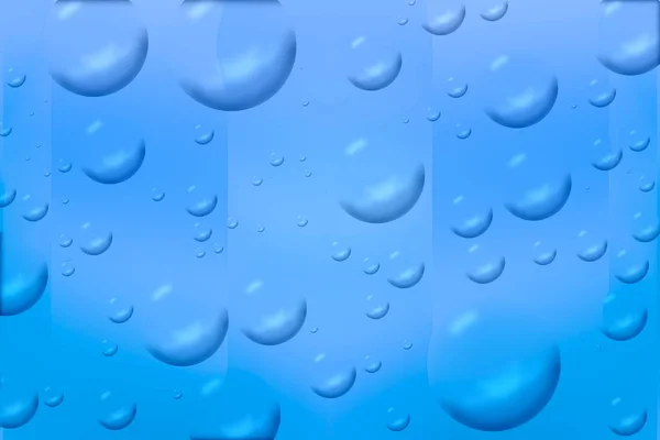 Fundo Azul Abstrato Com Gotas Água — Fotografia de Stock