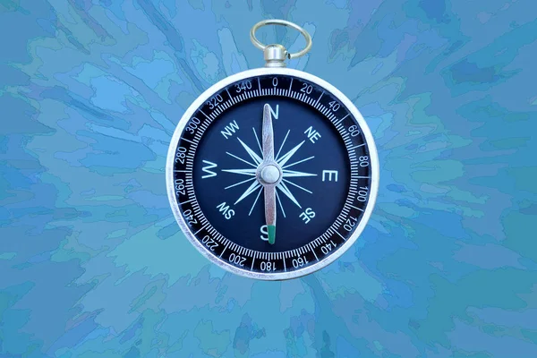 Okrągły Kompas Abstrakcyjnym Tle Jako Symbol Turystyki Kompasem Podróże Kompasem — Zdjęcie stockowe