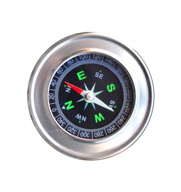 beyaz arka planda izole edilmiş pusula pusula ile turizmin sembolü, pusula ile seyahat ve pusula ile açık hava aktiviteleri