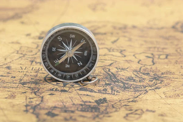 Classic Compass Background Old Vintage Map World Symbol Tourism Compass — Stock Photo, Image