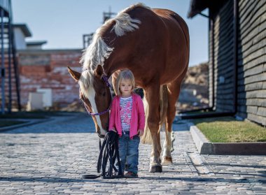 Küçük bir kız ve büyük güzel bir atın şefkatli ilişkisi.