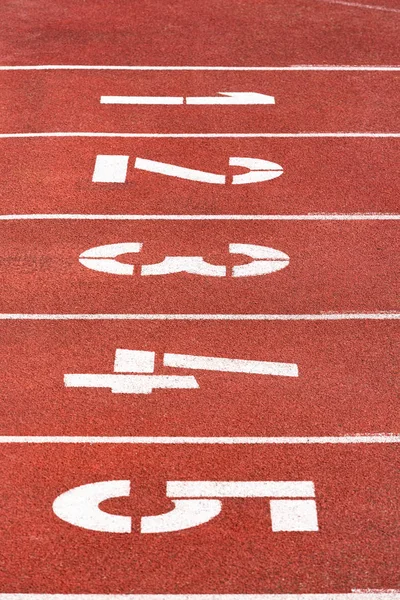numbers on the tracks in stadium
