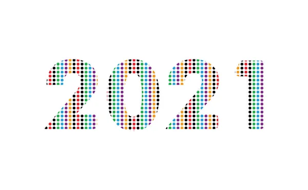 2021 Conception Texte Style Point Multi Couleur — Image vectorielle