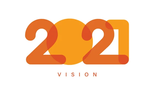 Vision 2021 Image Happy New Year 2021 White Background — 스톡 벡터