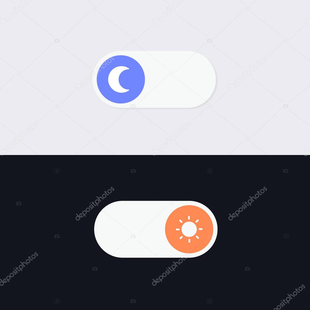 Day And Night Mode Switcher For Phone Screens Toggle Element For Mobile App Web Design Light And Dark Buttons Day Night Switch Simple Dark Mode Switch Icon Premium Vector In Adobe