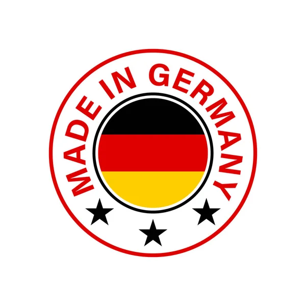 Fabricado Alemanha Ícone Vetorial Bandeira Redondo Alemanha —  Vetores de Stock