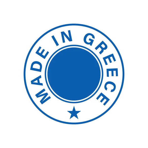 Hecho Grecia Icono Vector Redondo — Vector de stock