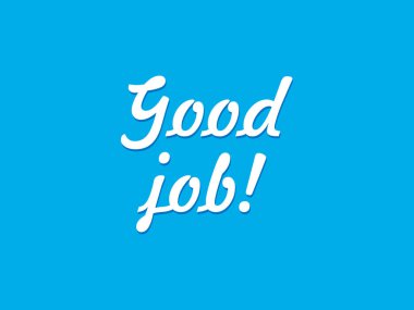 Mavi arkaplanı olan iyi bir iş görüntüsü. İyi iş. 