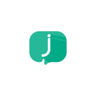 j chat logosu konuşma vektör çizimi, sohbet harfi j logosu