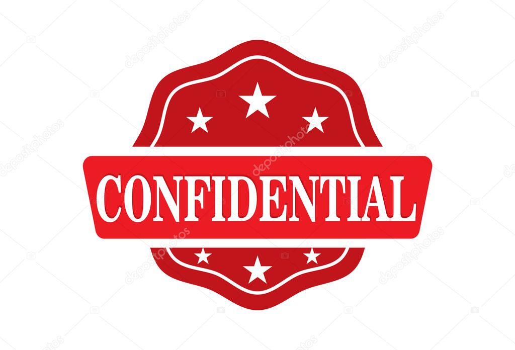 Confidential stamp vector. Confidential badge concept isolated on white background