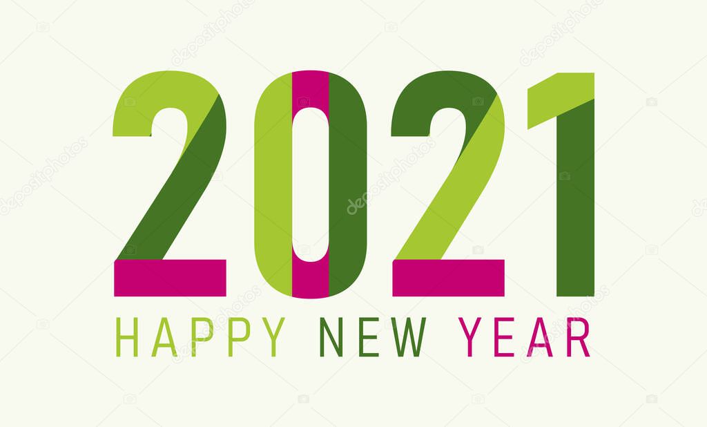 Happy new year 2021 design vector image
