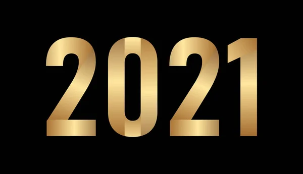 2021 Gouden Tekst Zwarte Achtergrond — Stockvector