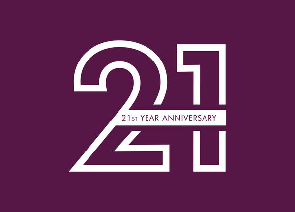 21 years anniversary image vector, 21st anniversary celebration logotype 