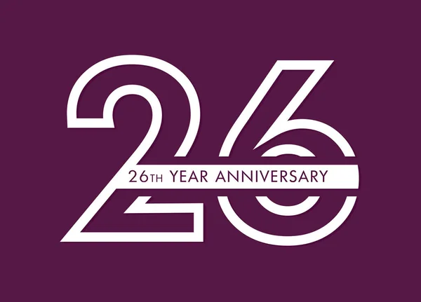 26. Yıl dönümü görüntü vektörü, 26. yıldönümü kutlaması logosu 