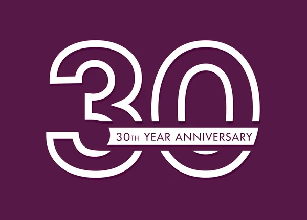 Anos Vetor Imagem Aniversário 30Th Aniversário Logotipo Celebração —  Vetores de Stock