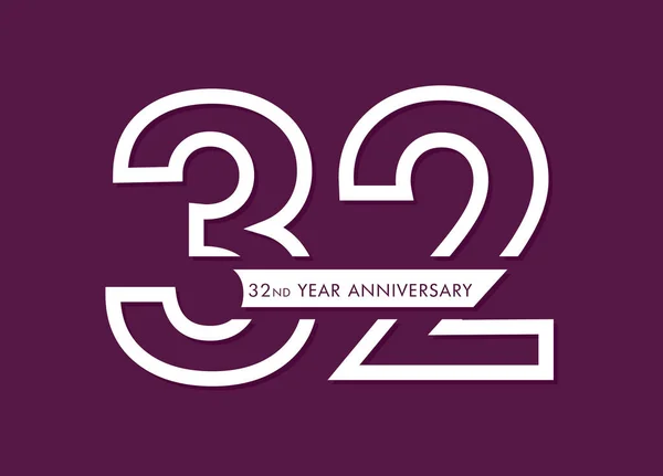 Years Anniversary Image Vector 32Nd Anniversary Celebration Logotype — Stock Vector
