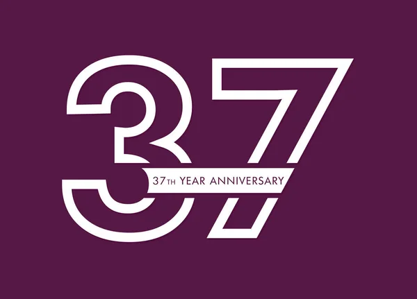37E Anniversaire Vecteur Image 37E Anniversaire Célébration Logotype — Image vectorielle