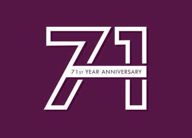 71. Yıl dönümü görüntü vektörü, 71. yıl dönümü kutlaması logosu 