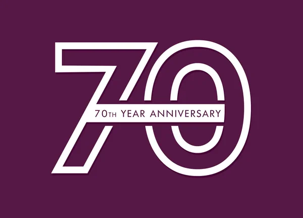 Χρόνια Επετειακό Διάνυσμα Εικόνας Λογότυπος Εορτασμού 70Ης Επετείου — Διανυσματικό Αρχείο