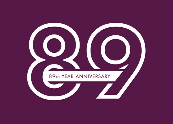 Χρόνια Επέτειο Διάνυσμα Εικόνα 89Η Επέτειο Εορτασμού Λογότυπος — Διανυσματικό Αρχείο