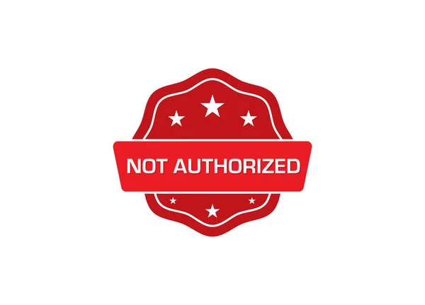Logotipo Emblema Vermelho Simples Ilustração Ícone Vetor Texto Não Autorizado — Vetor de Stock