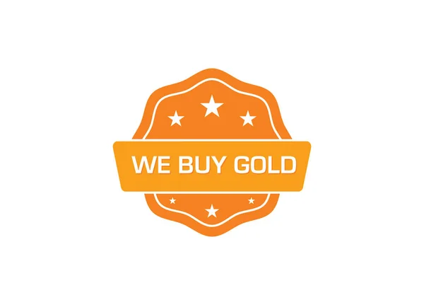 Jednoduché Žluté Logo Odznaku Vektorová Ikona Ilustrace Text Kupujeme Zlato — Stockový vektor