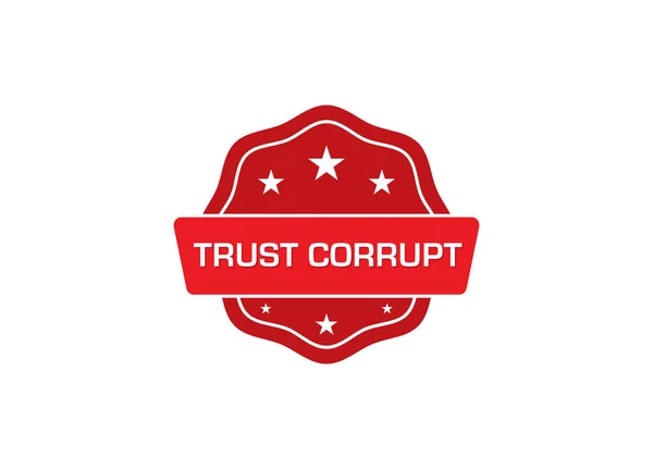 Egyszerű Piros Jelvény Logó Vektor Ikon Illusztráció Szöveg Bizalom Korrupt — Stock Vector