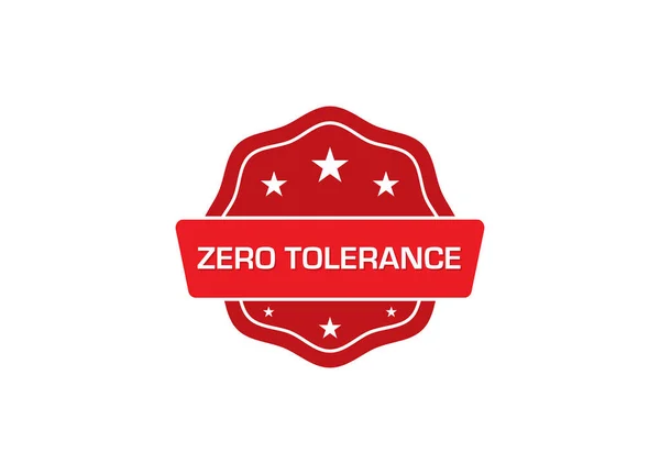Logotipo Simples Emblema Vermelho Ícone Vetor Ilustração Texto Tolerância Zero —  Vetores de Stock