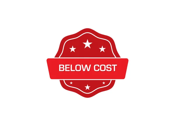 Egyszerű Piros Jelvény Logó Vektor Ikon Illusztráció Szöveg Költség Alatt — Stock Vector