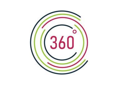 Renkli daire çizgileri olan 360 derece Modern biçim