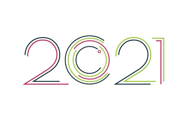 2021 Image 2021 Image Moderne Lignes Cercle Colorées — Image vectorielle
