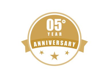 5. yıl dönümü, 5. yıl dönümü logo şablonu.