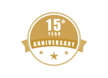 15. yıl dönümü Zarif rozet tasarımı 