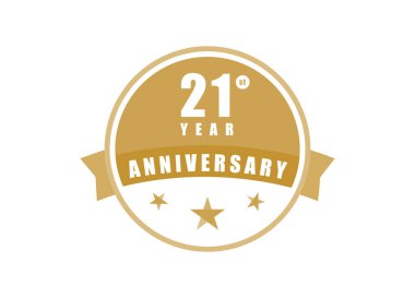 21. yıl dönümü Zarif rozet tasarımı 