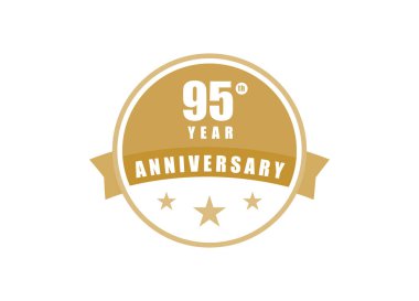 95 'inci yıl dönümü, 95' inci yıl dönümü tasarımı. 95. Yıldönümü logo şablonu.