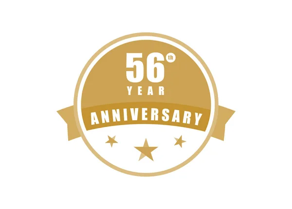創立56周年記念ロゴテンプレート — ストックベクタ