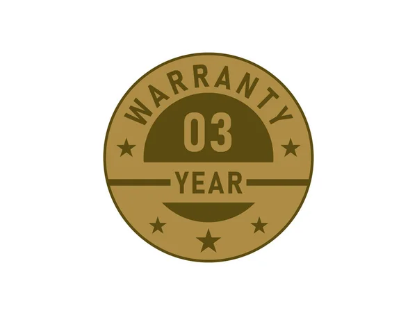 Years Warranty Golden Badges Isolated White Background Warranty Label — Stock Vector