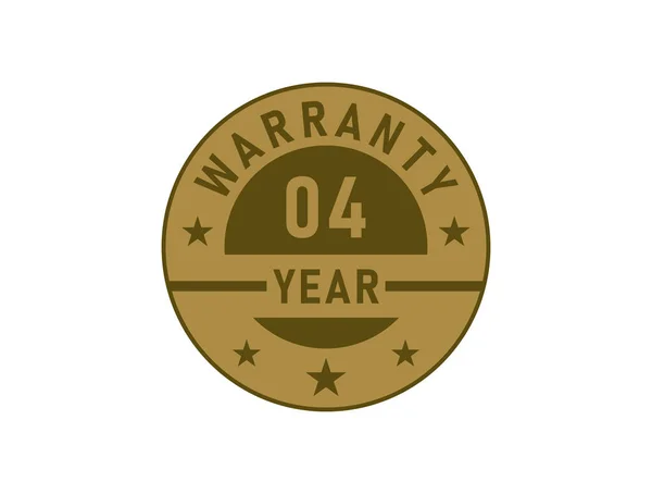 Years Warranty Golden Badges Isolated White Background Warranty Label — Stock Vector