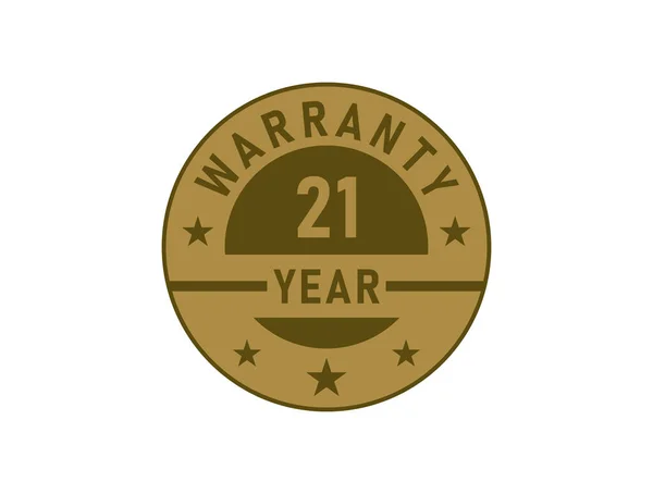 Year Warranty Golden Badges Isolated White Background Warranty Label — Stock Vector