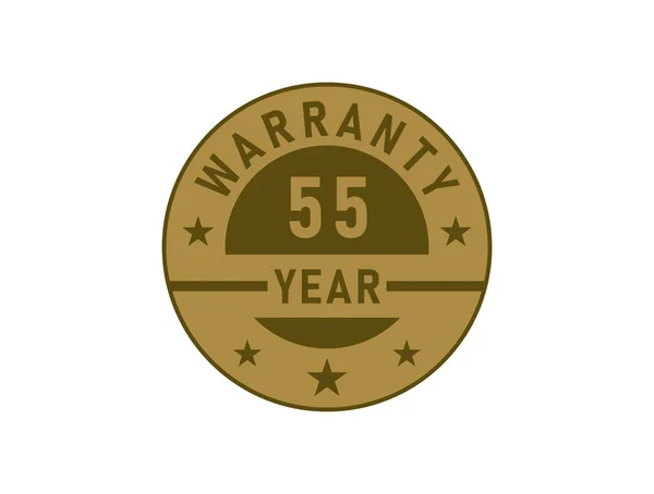 Years Warranty Golden Badges Isolated White Background Warranty Label — Stock Vector