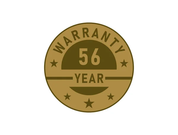 Years Warranty Golden Badges Isolated White Background Warranty Label — Stock Vector