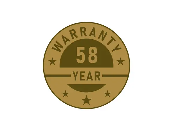 Years Warranty Golden Badges Isolated White Background Warranty Label — Stock Vector