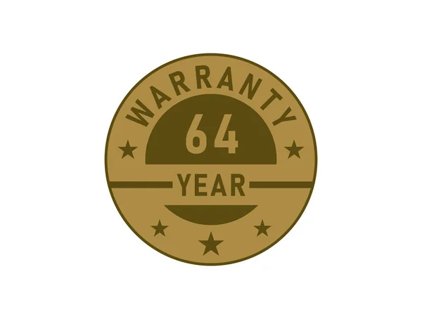 Years Warranty Golden Badges Isolated White Background Warranty Label — Stock Vector