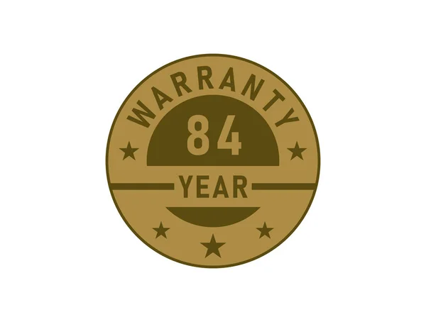 Years Warranty Golden Badges Isolated White Background Warranty Label — Stock Vector