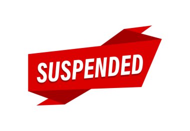 Askıya alındı, kırmızı düz pankart askıya alındı 