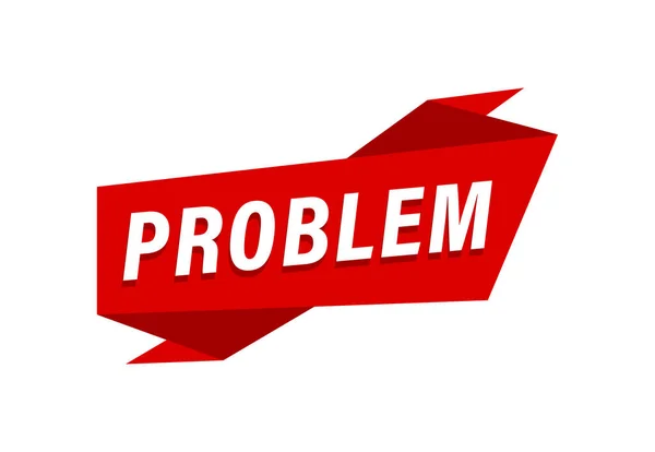 Problema Escrito Banner Plano Vermelho Problema — Vetor de Stock