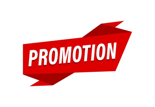 Promotion Geschrieben Rotes Flaches Banner Promotion — Stockvektor