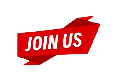 Yazılı ABD 'ye katılın, kırmızı düz pankart bize katılın