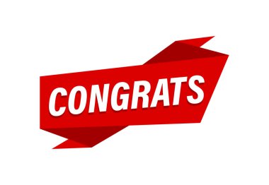 Tebrikler, kırmızı düz pankart. Tebrikler.